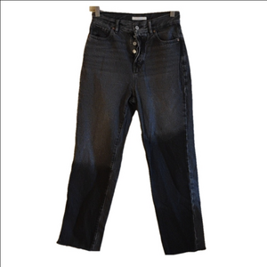 Pacsun button fly high rise straight light black jean. Great for school/! Spring